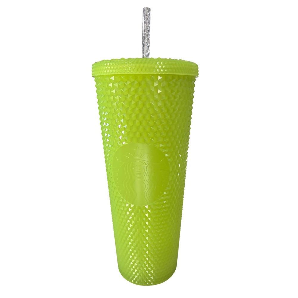 Starbucks Lime Green GLOW IN THE DARK Neon Studded Venti Tumbler 24oz Cold Cup